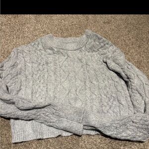 Garage Light Gray Cable Knit Sweater